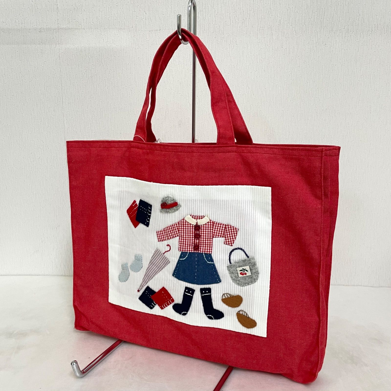レッスンバッグ ハンドメイド アップリケ 女の子 コットン