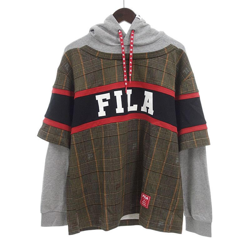 ミハラヤスヒロ|MIHARA YASUHIRO 22SS FILA プルオーバー パーカー グレー マルチ サイズ メンズM
