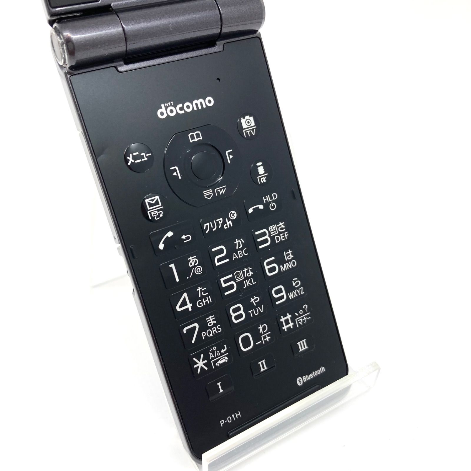 良品 docomo P-01H ダークメタル FOMA ブラック ガラケー - モバイル