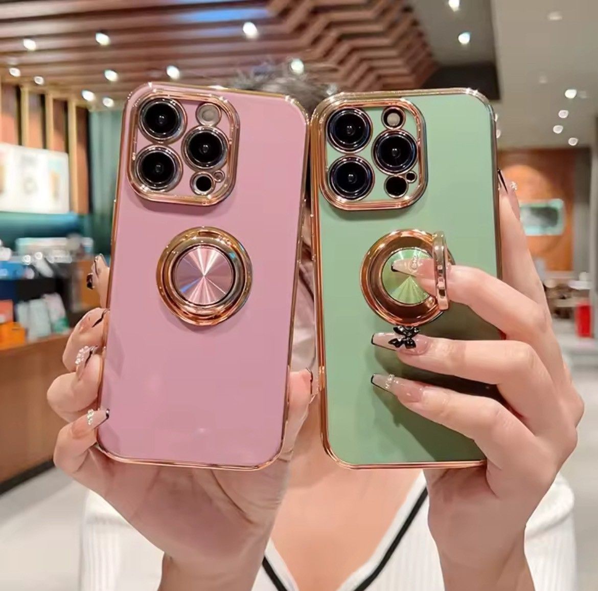 iPhone 12 パープル Bunker Ring付き ピンクパープル】iPhoneケース