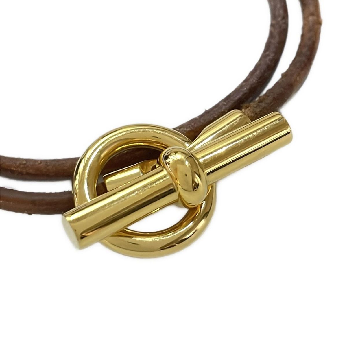 HERMES(エルメス) ブレスレット グレナン レザー ダークブラウン