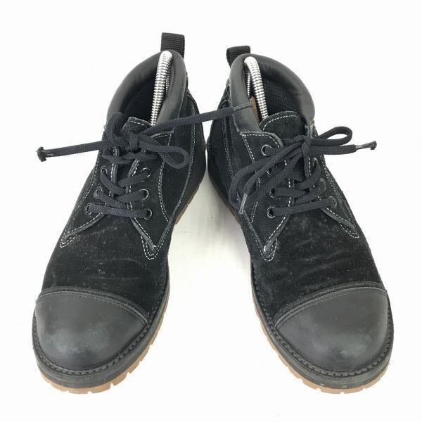 Terrem テレム ビブラムソール 本革 スエードレザーショートブーツ 26.0-26.5程度 黒 WB 64-1