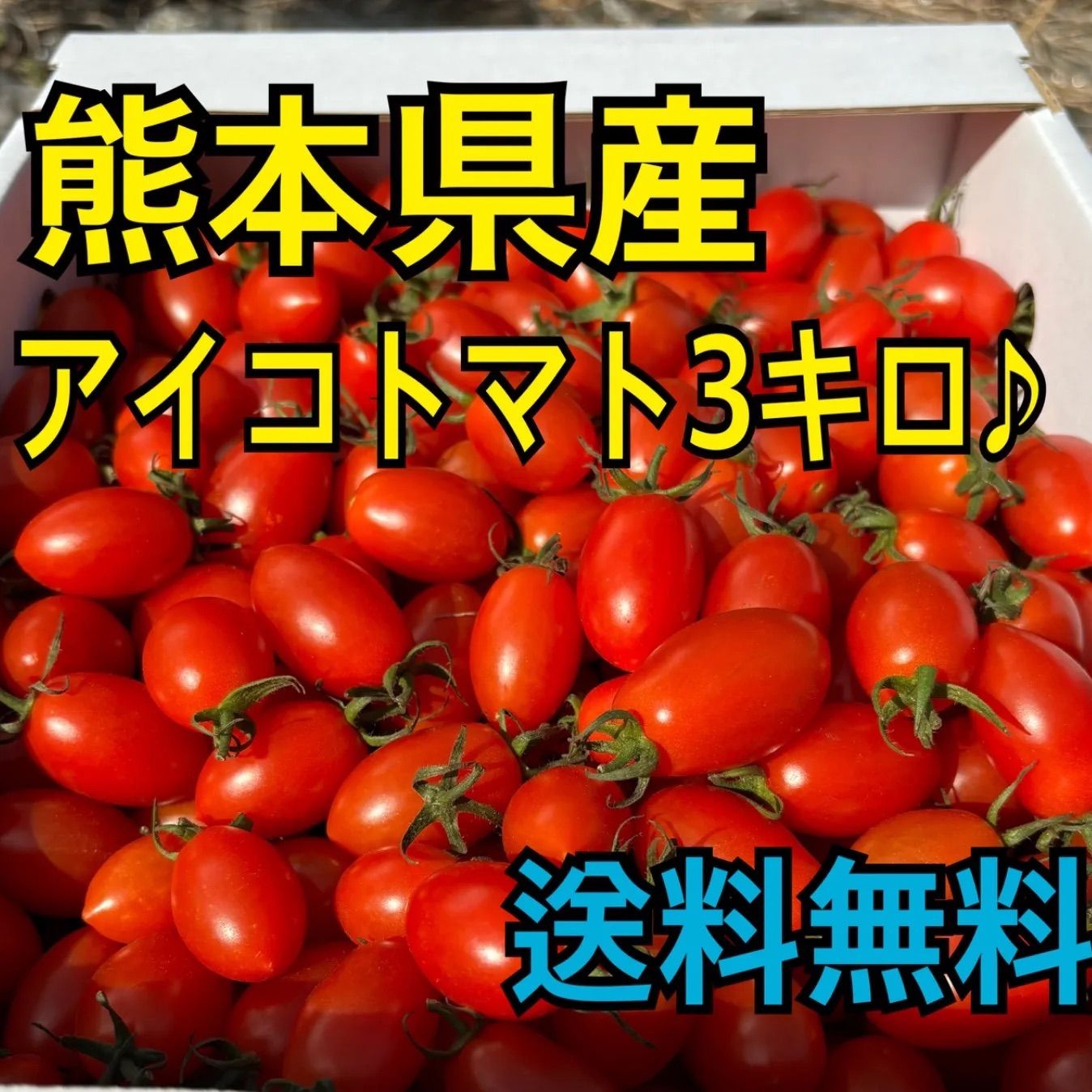 熊本県産 アイコトマト 3キロ 秀品 ケース販売 - メルカリ