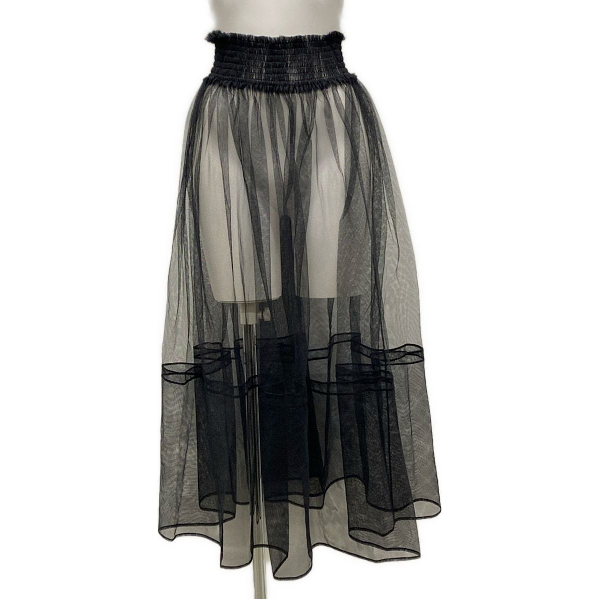 DIOR ChristianDior ディオール クリスチャンディオール ロングスカート サイズI 40 レディース - 黒 メッシュ チュール