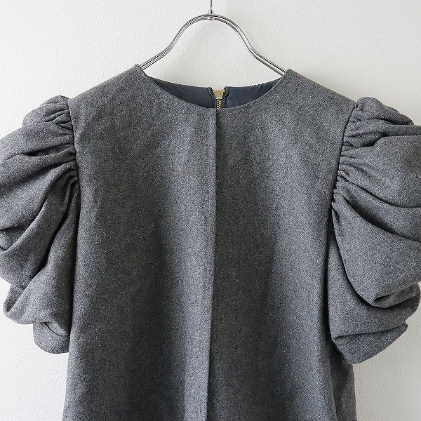 美品 RIKO リコ watagashi blouse 綿菓子ブラウス F/グレー パフスリーブ ウール混【2400013414647】 美品 RIKO リコ watagashi blouse 綿菓子ブラウス F/グレー