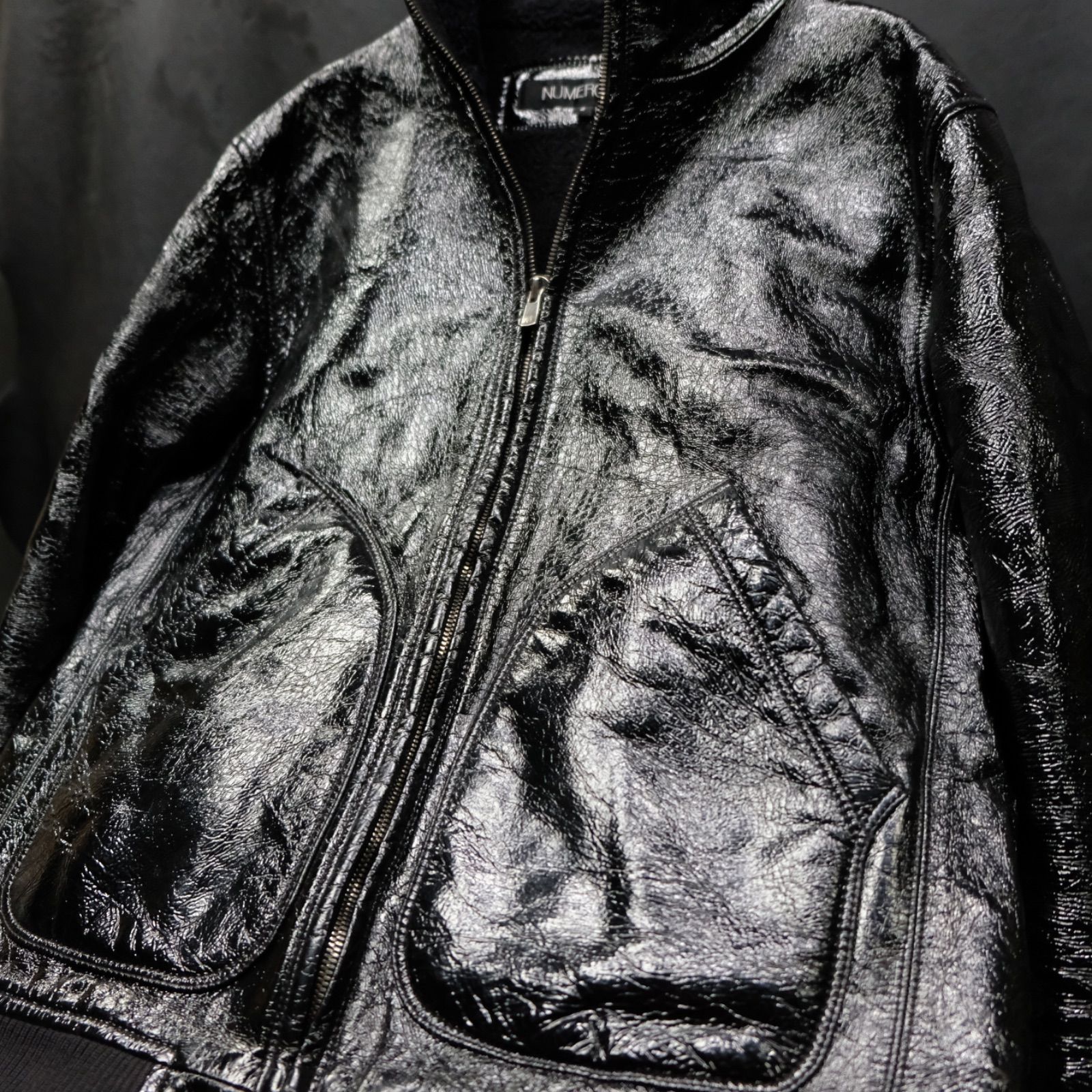 NUMERODUE ペレシーマ エナメルレザージャケット 裏ボア Msize y2k oos