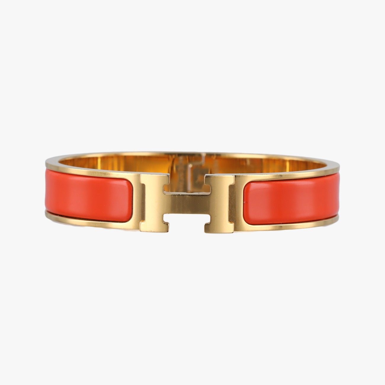 美品　破格　エルメス クリッククラック バングル ゴールド オレンジ HERMES エルメス バングル ブレスレット クリッククラック