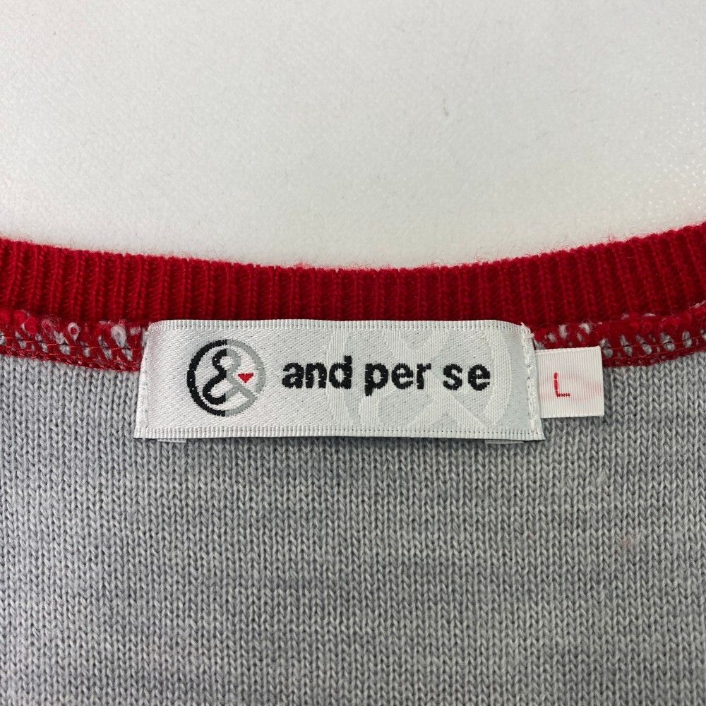 サイズ：L AND PER SE アンパスィ ニットベスト レッド系