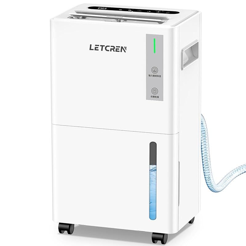 LETCREN 除湿機 コンプレッサー式 衣類乾燥30畳 静音 パワフル送風 2025昇級版 12L 日除湿量 10分水出し 除湿量と除湿範囲アップ 24時間入 切タイマー 湿度センサー 空気清浄除湿器 リアルタイム湿度表示 3つ除湿モード2段階風量 0