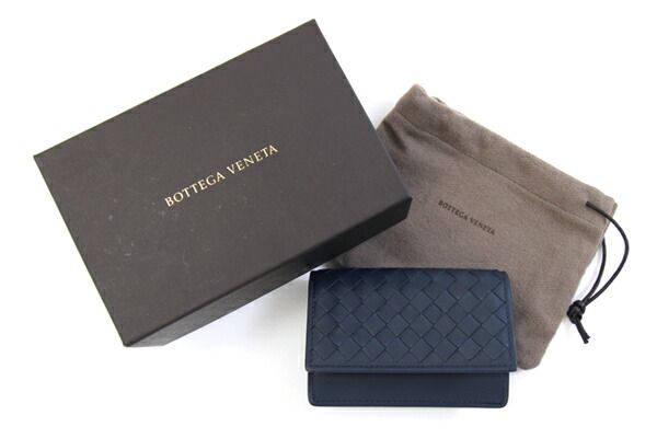ボッテガ・ヴェネタ　名刺入れ（ネイビー） ネイビー（紺）系 BOTTEGA VENETA(ボッテガヴェネタ) カード
