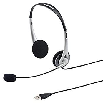 サンワサプライ USBヘッドセット/ヘッドホン 有線 無(全)指向性マイク 軽量 Skype Zoom Teams対応 シルバー MM-HSUSB16SV