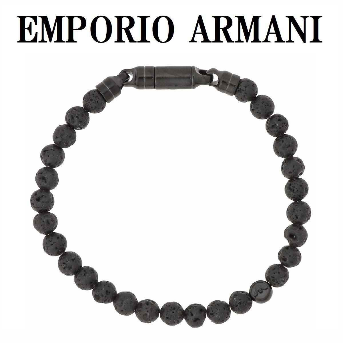 EMPORIO ARMANI エンポリオ アルマーニ EGS2478001 ブレスレット ビーズ イーグル ロゴ 数珠 ブレス アクセサリー