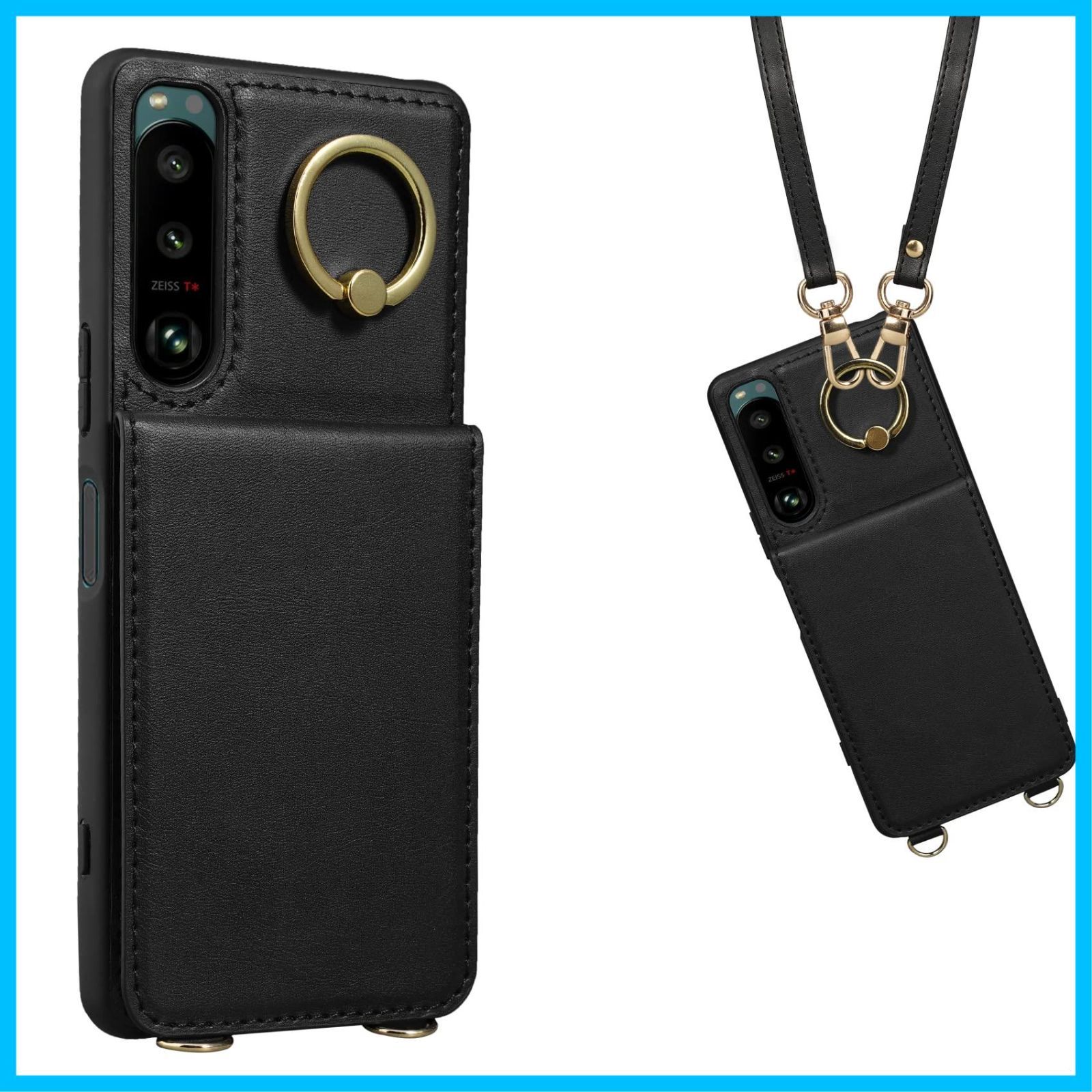 【在庫処分】SO-54C SOG09 手帳型ケース 背面ケース Sony ショルダー 5IV Xperia5 IV ストラップ Shlybaay IV PUレザー 肩掛け カード収納 Xperia 斜め掛け スタンド エクスペリア Xperia 5 IV ケー