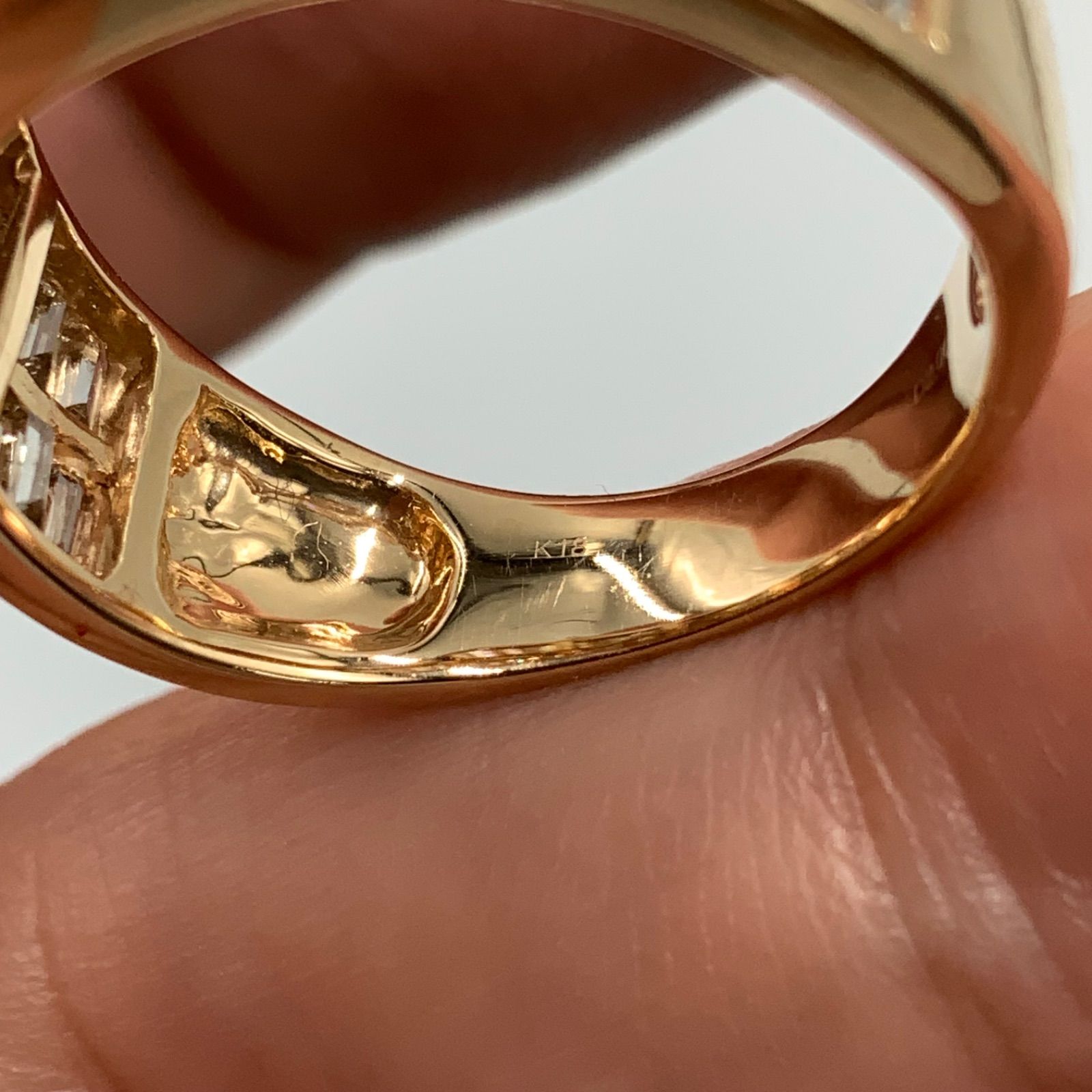 K18 ハーフエタニティ ダイヤリング 5.4g ダイヤモンド 2ct 13号 