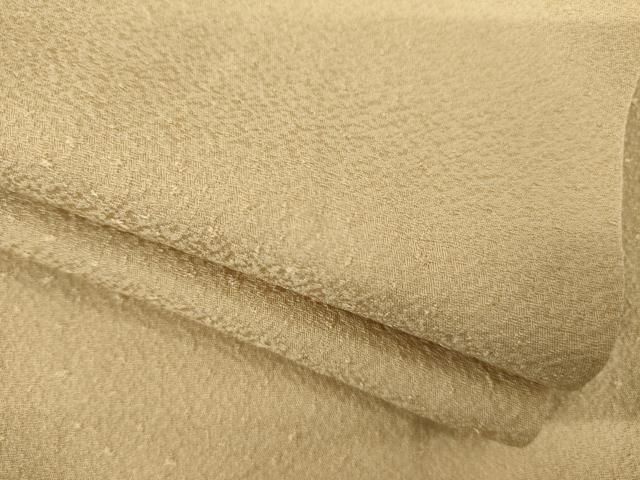 平和屋着物●上質な色無地 白茶色 正絹 AABB7903ck