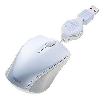 PC周辺機器 【】【非常に良い】Digio2 ケーブル巻取り式3ボタン BLUE