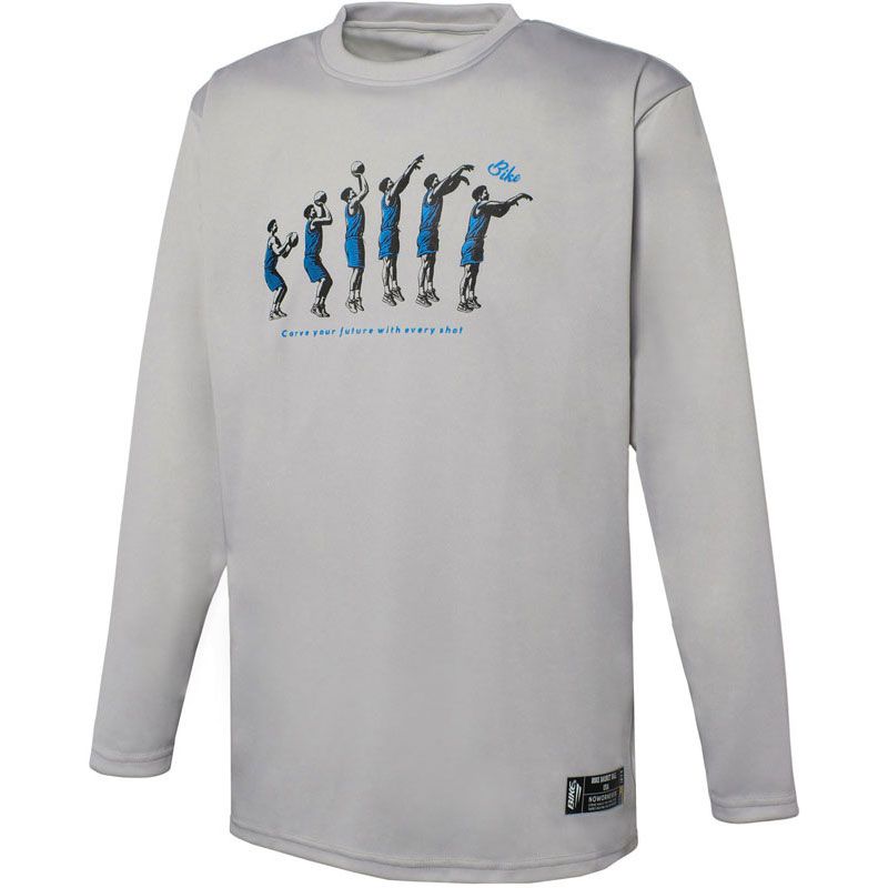 FINTA フィンタ L/S Tシャツ(SHOOTER) バスケットボール プラクティスシャツ bk6705-0200、グレー
