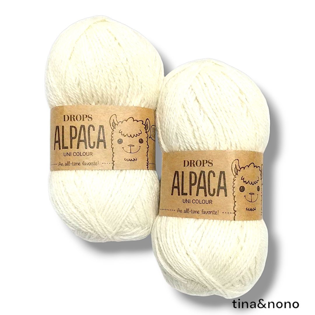 輸入毛糸 アルパカ100% Drops Alpaca 50g x2 - 中細 オフホワイト色, ソックヤーン、crochet, knitting,  import yarn, ペルーアルパカ - メルカリ