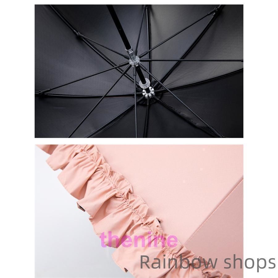 晴雨兼用傘　日傘　雨傘　長傘　スライド式　UV加工　遮光　遮熱　フリル　桜骨 zakka-happybird_ot-parasol-38