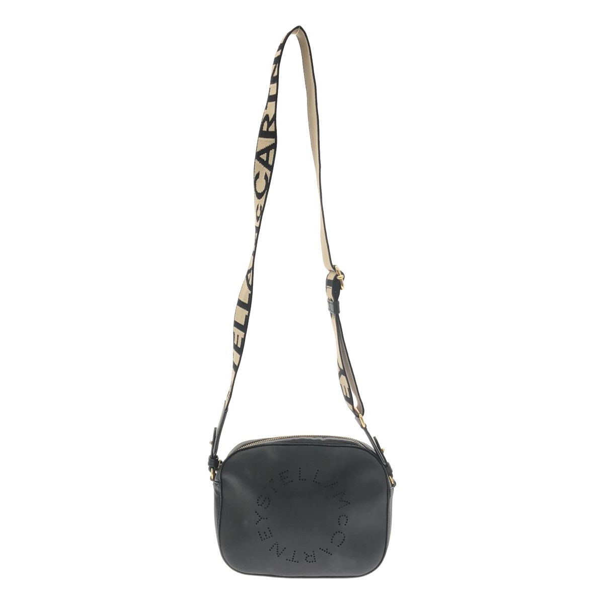 STELLA McCARTNEY / ステラマッカートニー | SMALL CAMERA BAG カメラ パンチングレザー ロゴ ショルダー バッグ | ブラック | レディース STELLA McCARTNEY / ステラマッカートニー | SMALL CAMERA BAG カメラ