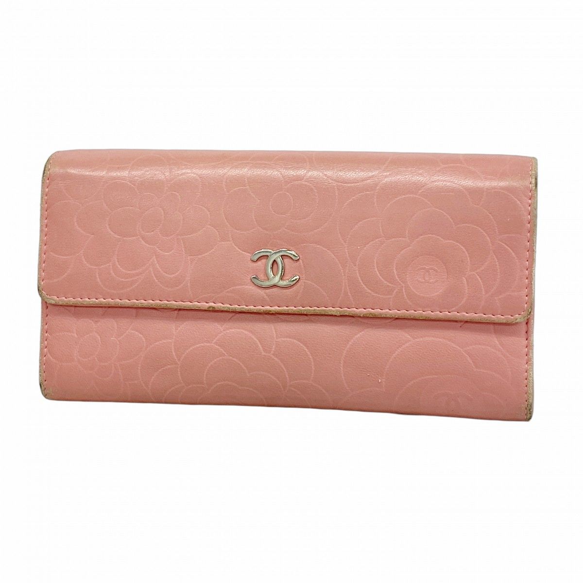 シャネル カメリア チェーンベルト ピンク シルバー CHANEL 【5gd5003-h】シャネル 長財布 カメリア ラムスキン