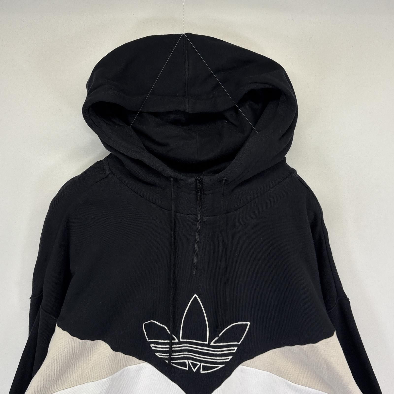 古着 アディダス adidas パーカー ハーフジップ スウェット