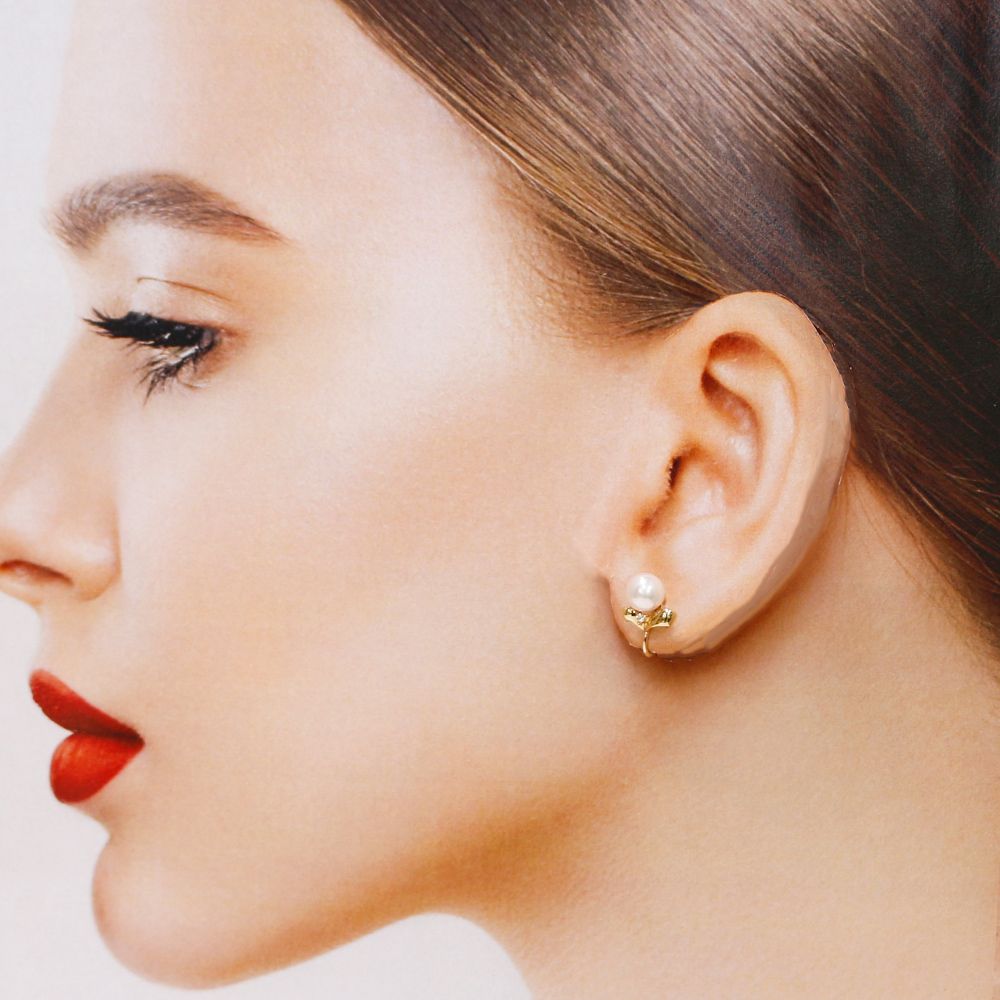 MIKIMOTO ミキモト ピアス 18金 K18イエローゴールド パール