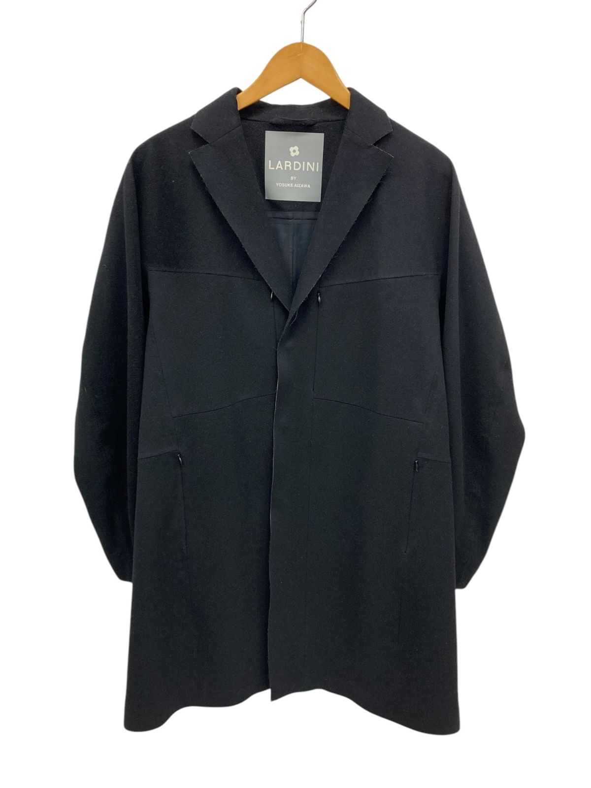 LARDINI チェスターコート 黒 LARDINI ラルディーニ チェスターコート シングル ウール