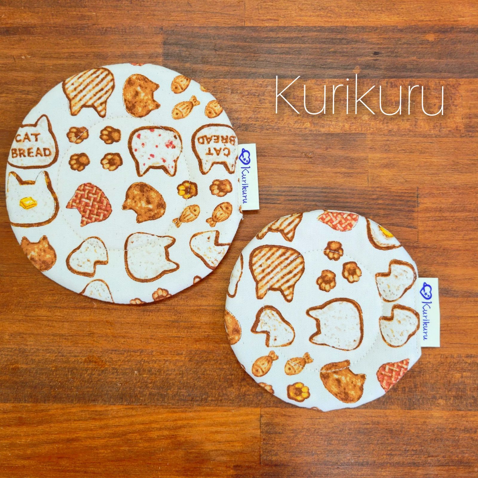 丸コースター【ねこにゃんベーカリー】大・小2枚セット