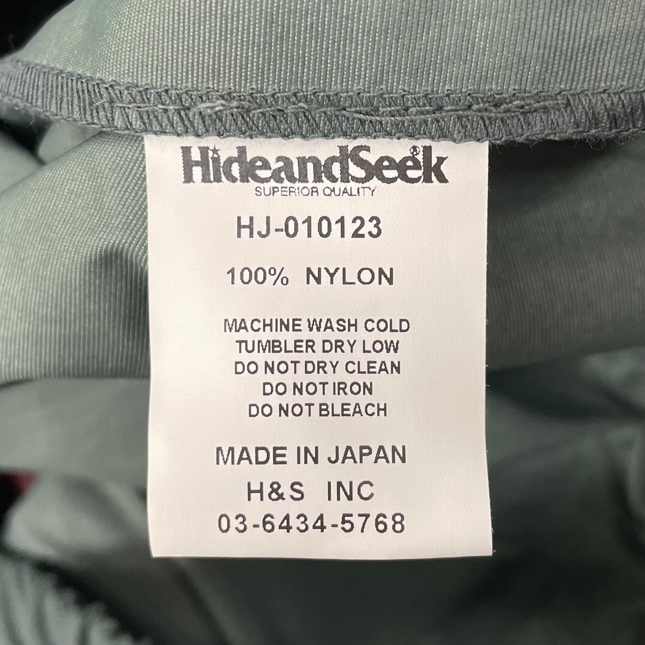 新品 HIDEANDSEEK 23SS Nylon Zip Jacket ナイロン ジャケット