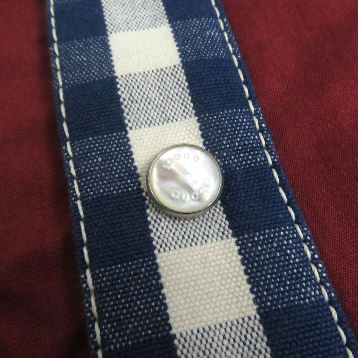 極美品□GUCCI/グッチ 416774 ギンガムチェック ワッペン