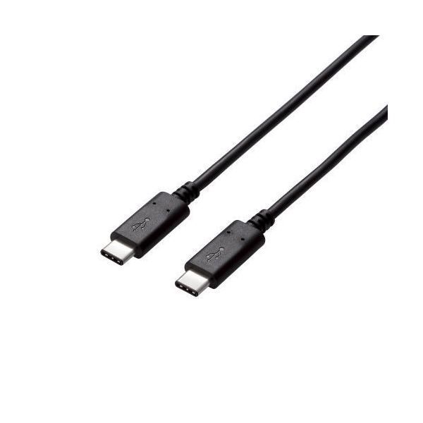 (まとめ)エレコム USB2.0ケーブル(Type-C-TypeC) U2C-CC5P20NBK