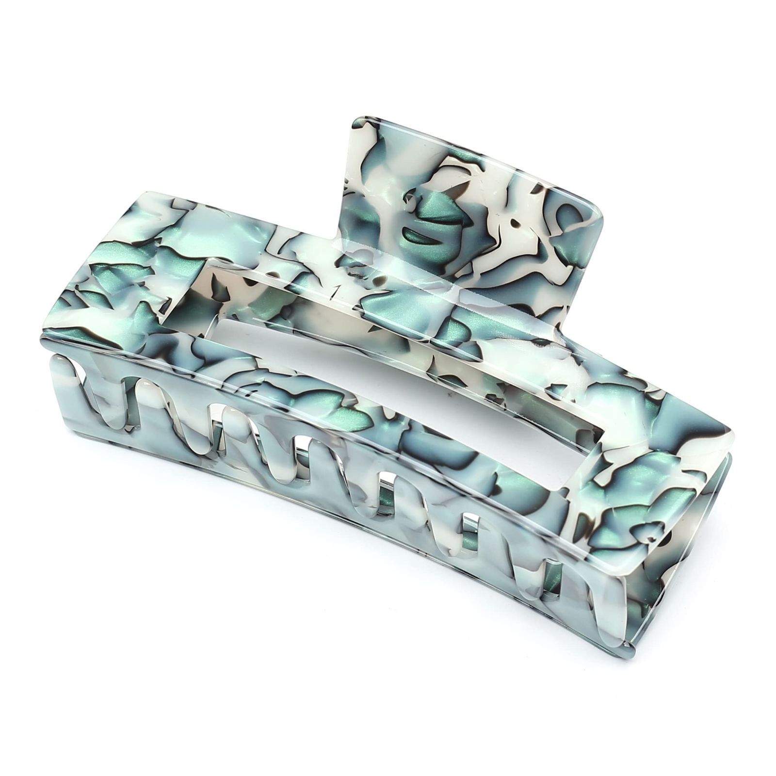 韓国 おしゃれ ヘア 大人 1本 12 7 cm 6 cmBlue ヘアクリップ バンスクリップ しっかり クリップ 髪留め ブルー 大きめ 特大 QinGoo