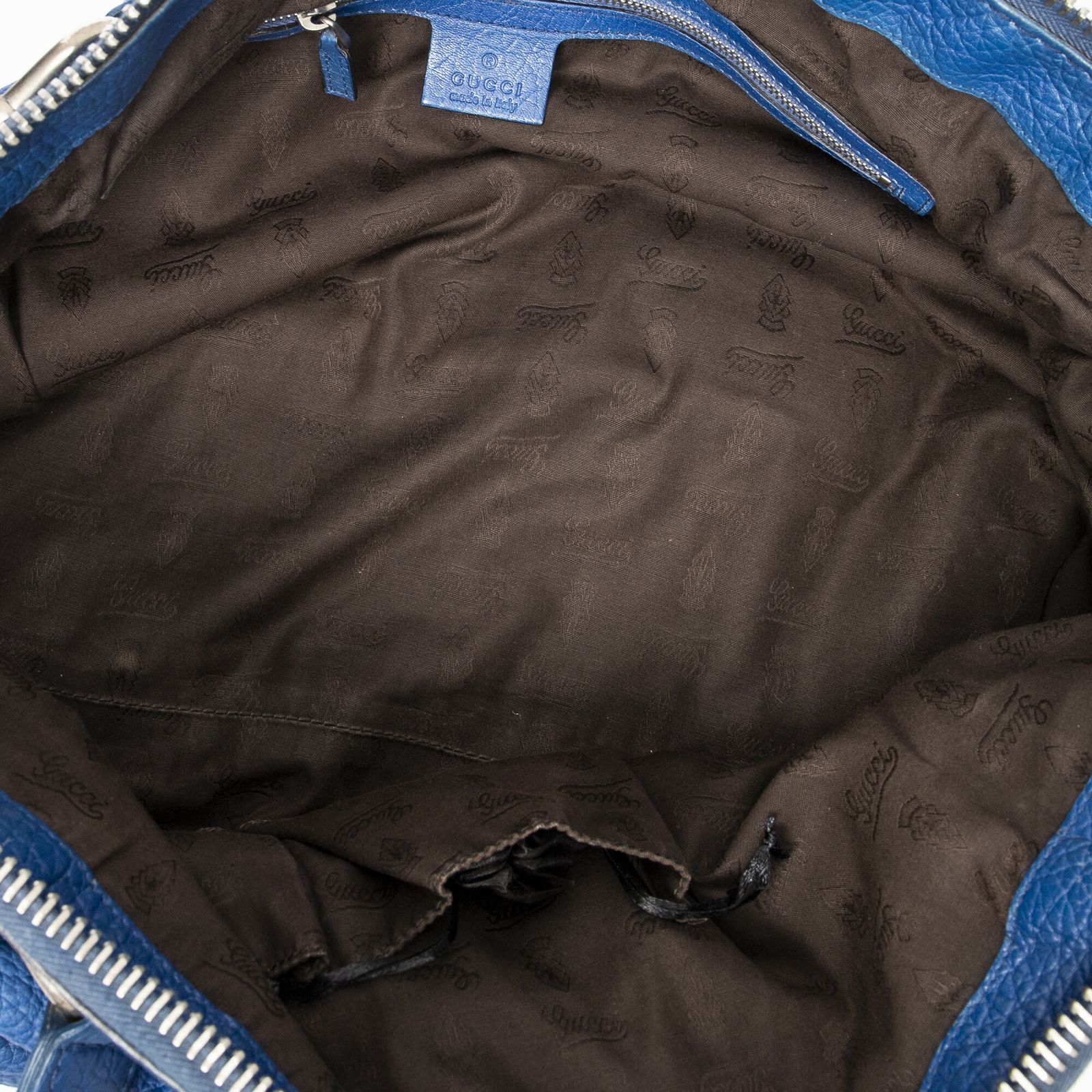 GUCCI グッチ大バンブーバーバストンロイヤルブルースパイクカーフスキンレザーA