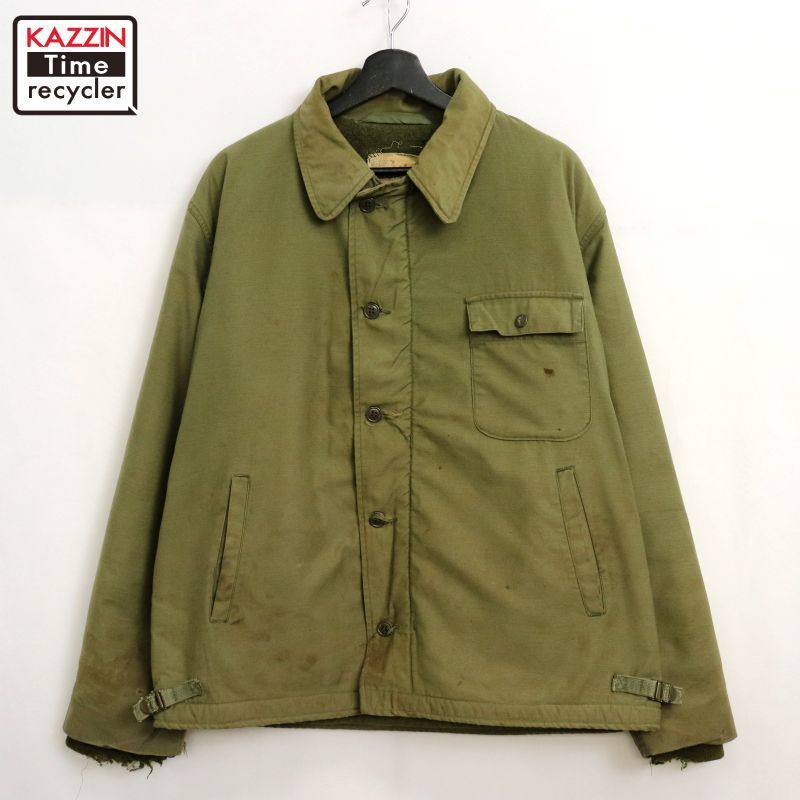 70s USA製 vintage U.S.NAVY ステンシルプリント A-2 デッキ