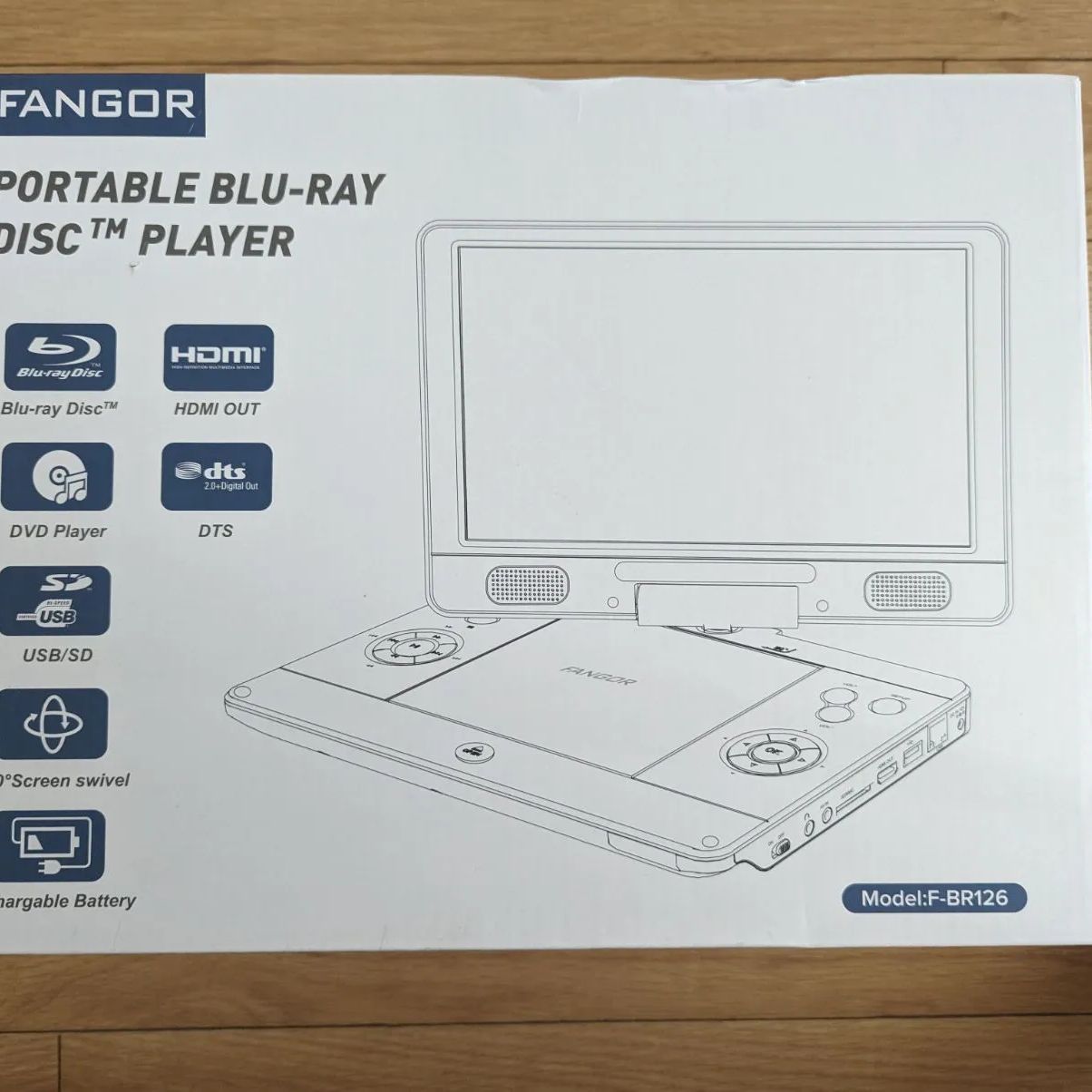 FANGOR ポータブルブルーレイプレーヤー 12型 HDMI出力対応 高精細11.4
