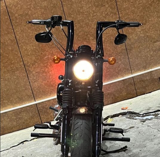 送料無料 ハーレー対応 2インチ 太カスタムハンドルバー 12|14|16インチ ブラック メッキ 883 ダイナ ソフテイル ストリートボブ 感アップ