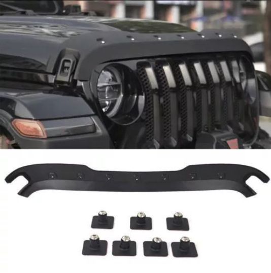 ジープ ラングラー JL グラディエーター JT 2018以降対応 ボンネットストーンガード フードプロテクター 岩石飛び石保護 ブラック カスタムパーツ
