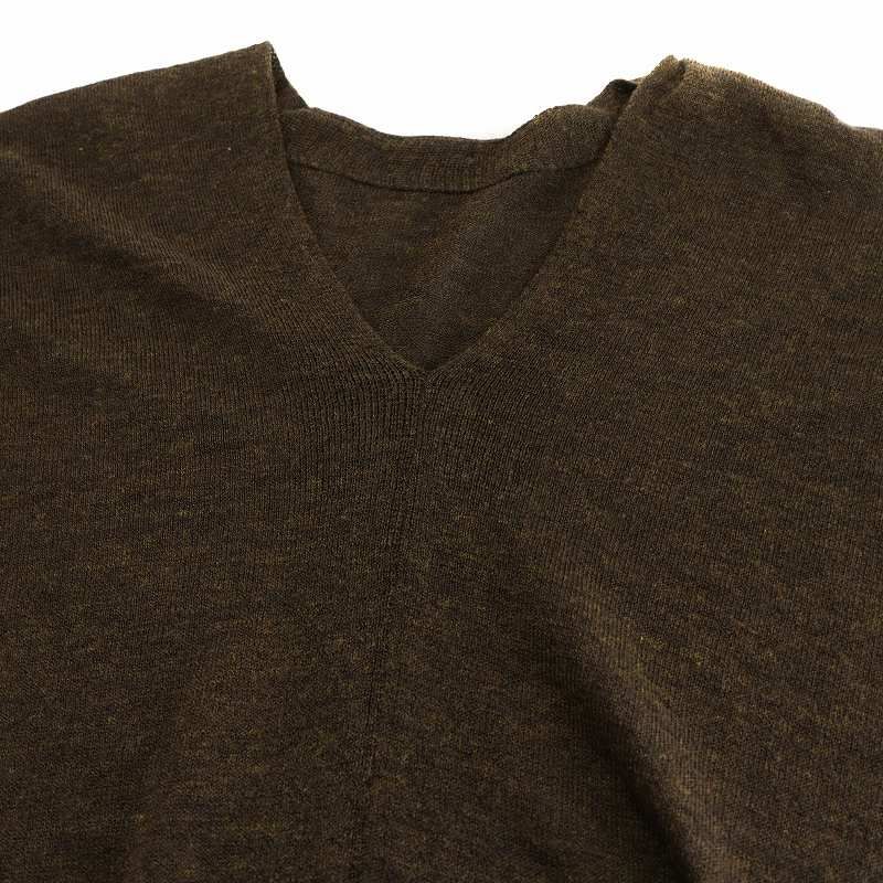 ミューズ ドゥーズィエム クラス 21SS URBAN Vネック プルオーバー ニット カットソー 長袖 麻 リネン 黒 セオリーリュクス theory luxe VISARA HARLING Vネックニット