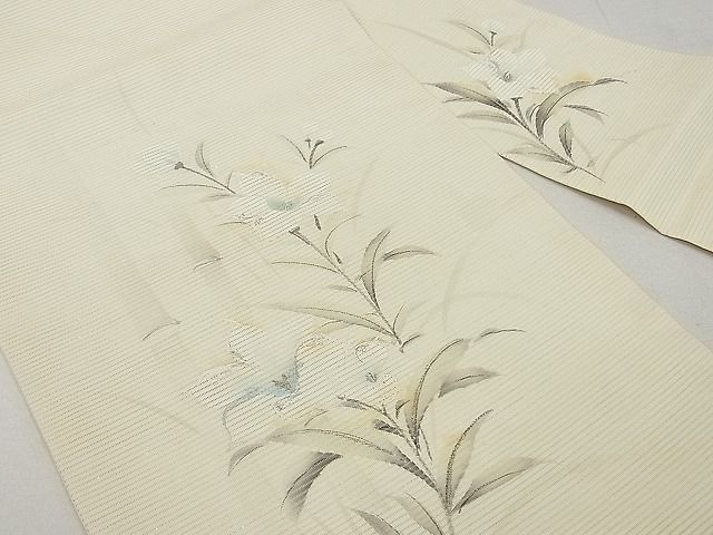 [極美品] 逸品　本場筑前博多織　名古屋帯　正絹　献上　更紗　唐草　博多帯 極美品] 逸品 本場筑前博多織 名古屋帯 正絹 献上 更紗 唐草 博多帯