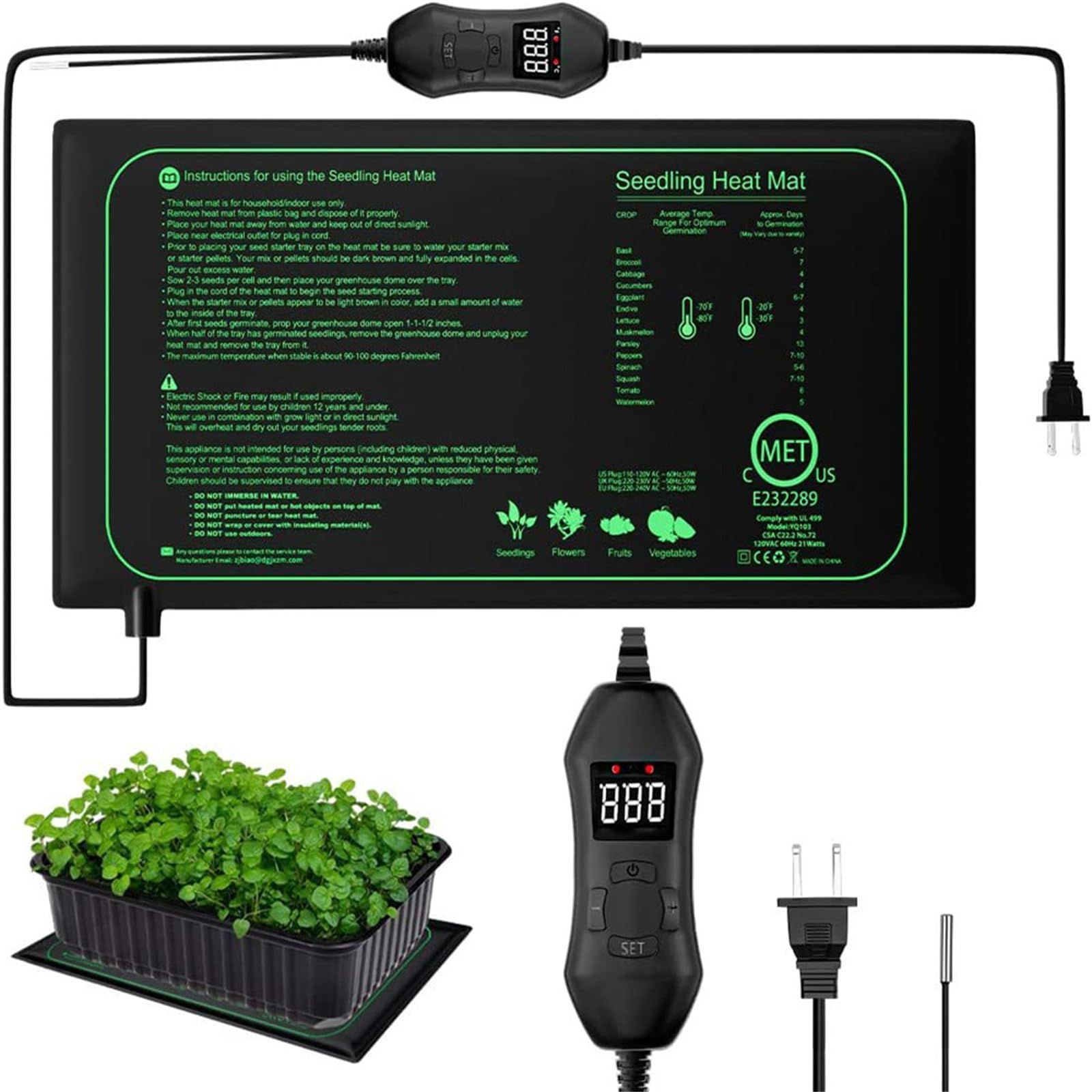 BluFied ヒートマット 園芸発芽マット 植物加熱用 育苗マット 