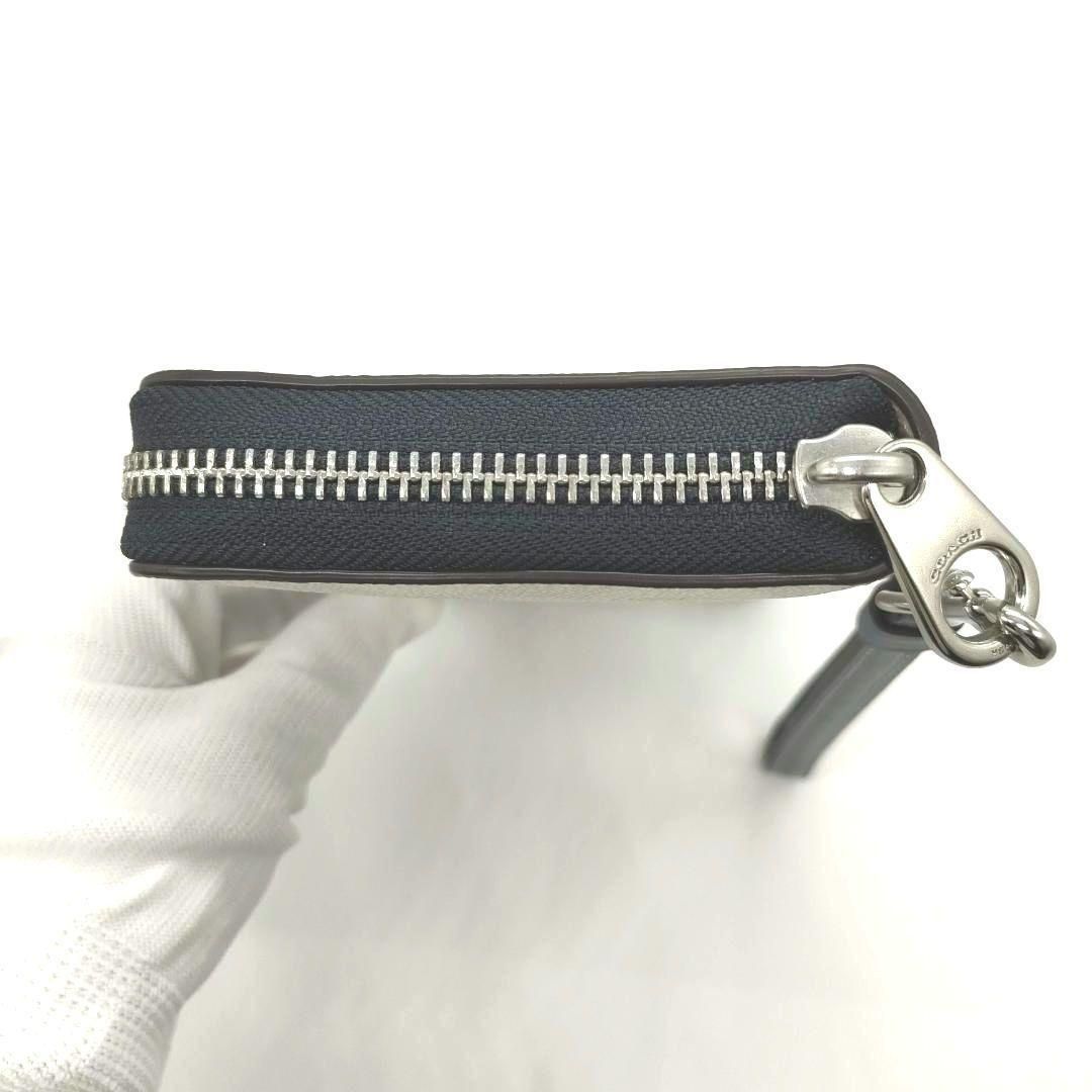 COACH] コーチ シグネチャー柄 ラウンドジップ 長財布 CB856（ホワイト 