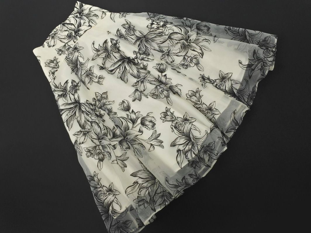 Apuweiser-riche チェック刺繍スカート ロング フレア 白 M Apuweiser