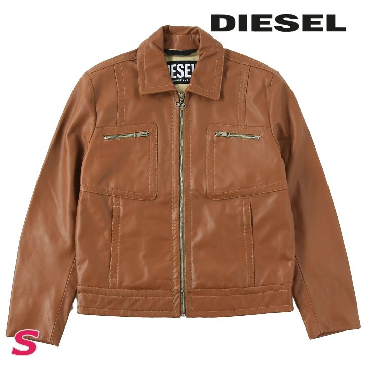 新品・未使用 ディーゼル DIESEL [Sサイズ] レザージャケット メンズ