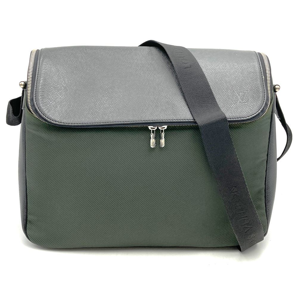 LOUIS VUITTON ルイ ヴィトン タイガ タイミール M30862 ショルダーバッグ レザー ナイロン カーキ 緑 メンズ レディース