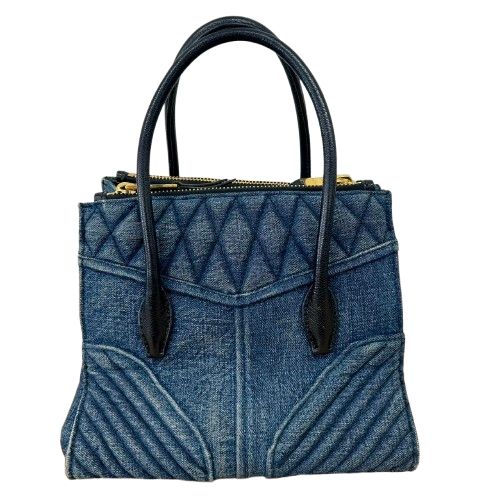 miu miu デニム バイカーバック　ハンドバッグ ♪MIUMIU ミュウミュウ バイカーデニム 2WAY ハンドバッグ - メルカリ