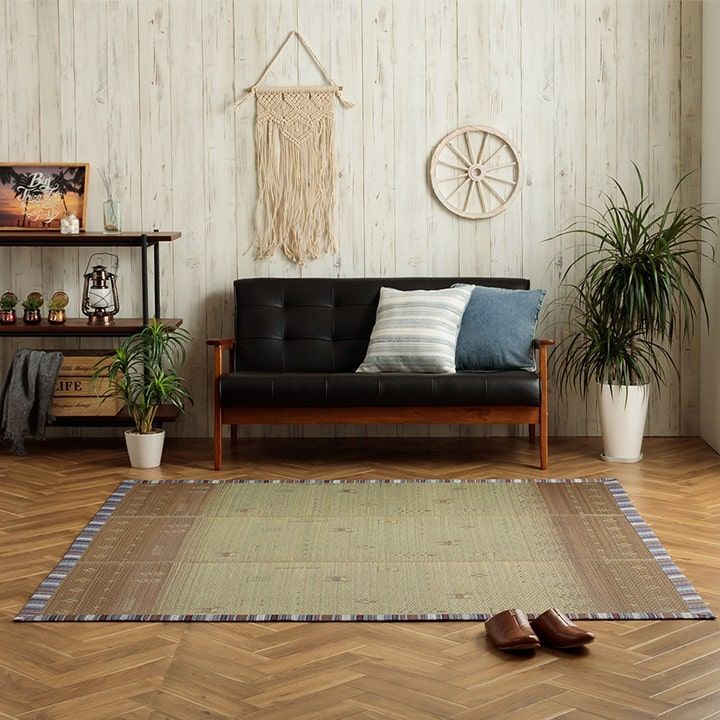 小売 [180×180cm] い草ラグ カーペット リンク グラデーションマット