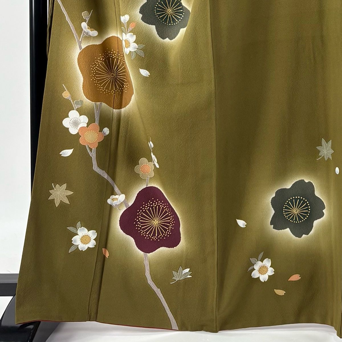 付下げ 身丈160cm 裄丈66cm M 袷 袋帯セット 草花 金銀糸 刺繍