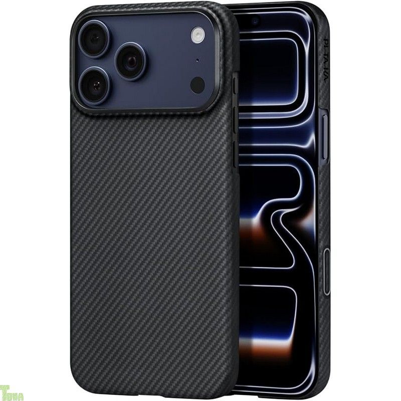 薄 軽量 PITAKA iPhone 17 Pro Max用ケース 薄 MagSafe対応 アラミド繊維製 黄ばみ防止 上下フルカバー 耐衝撃 薄型 おしゃれ Ultra-Slim Case 600D 黒|グレー a