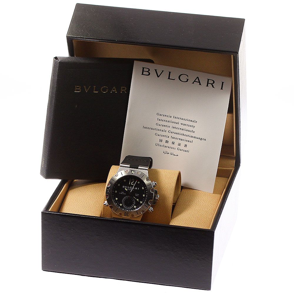 ベルト訳あり内箱・保証書付き【BVLGARI】ブルガリ ディアゴノ スクーバ GMT 3タイムゾーン SD38SGMT 自動巻き メンズ  腕時計_740289 - メルカリ